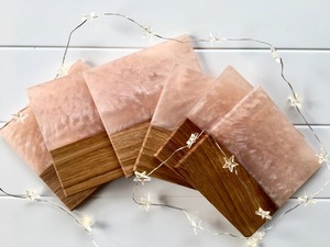 High Quality Modern Design Cedar Acacia Wood Resin Coasters Set <b>Epoxy</b> Tea <b>Coffee</b> Cups Drink Coasters with <b>Table</b> Holder for Home - Product Image 3