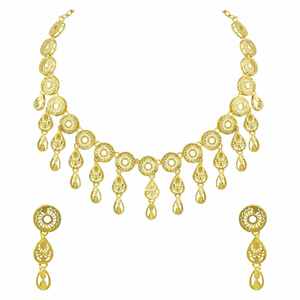 สร้อยคอทองชุบไมครอน 14K 18K 24K ขายส่ง พร้อมต่างหูแบบห้อยเข้าชุด ดีไซน์แบบดั้งเดิมของตุรกี สำหรับเครื่องประดับแฟชั่น - Product Image 4