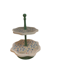 ชั้นวางเค้กและขนม 2 ชั้น ลายดอกไม้ - Product Image 3