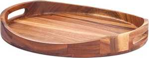 Plateau de service en bois naturel fait à la main, forme ovale, design bohème, pour mariage, Diwali, décoration de la maison, utilisation en cuisine, prix raisonnable - Product Image 3