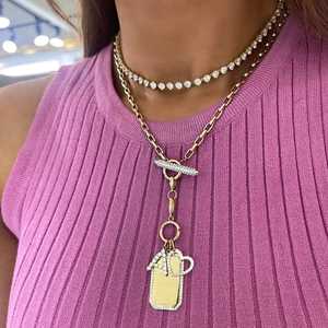 Colgantes de Corazón con Diamante Solitario, Pavé Redondo, Diamantes Cultivados en Laboratorio, Oro Sólido de 14K, Dijes Minimalistas, Collar de Lujo Delicado, Fabricante de Joyería - Product Image 4