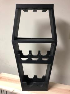 Estante minimalista de madera para vinos con soporte para copas, adecuado para sala de estar, cocina, área de invitados y exhibición en el bar del hogar. - Product Image 3