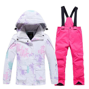 Kids <b>Waterproof</b> Ski Suit 2 Piece Insulated Snow <b>Jacket</b> Bib Pants <b>Winter</b> Snowsuit Windproof OEM Custom Wholesale - Product Image 2