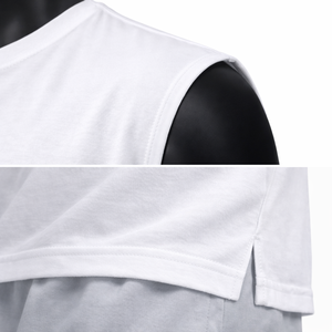 Débardeur sans manches blanc personnalisé de haute qualité, col rond, tricoté, style décontracté, vêtements de fitness pour hommes - Product Image 4
