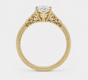 1 Ct Vintage Marquise Cut Diamond Engagement <b>Ring</b> in Yellow <b>Gold</b> Rhodium Plated IGI Certified Luxury Style for Anniversary - Product Image 4