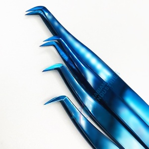 Pinzas para Extensión de Pestañas RMI, Color Azul Plasma, Agarre Liso, Acero Inoxidable, 10 mm, Antiestáticas, Juego de 9 Puntas Diferentes - Product Image 3
