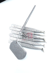 Stainless Steel Components Eyelash Tweezers <b>Set</b> Precision Tip Anti-Static for Eyelash Extension Manicure Tools Custom - Product Image 2