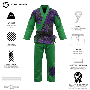 High Quality Custom Made Cotton Bjj Gi Pearl Weave Judo Gi Kimono Sportswear Martial Art Jiu Jitsu Uniform For Adults Kids Front - Product Image 4