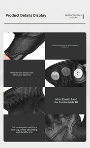 Guantes de Carreras de Medio Dedo de Cuero con Correa Ajustable para la Muñeca, Diseño Antideslizante Unisex para Actividades al Aire Libre - Product Image 4