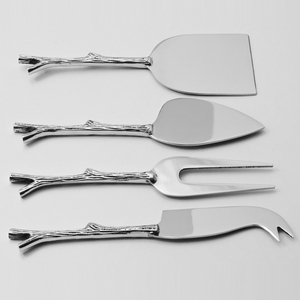 Ensemble d'ustensiles à fromage en acier inoxydable, 4 pièces, outils de service, couverts de cuisine, compatibles lave-vaisselle - Product Image 1