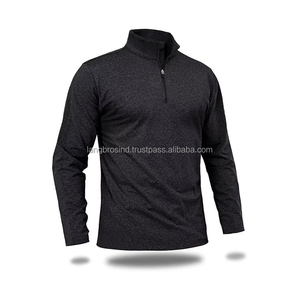 Vêtements de sport d'hiver pour hommes les plus vendus Logo personnalisé Design Half Zip Long Sleeve Survêtement Respirant Quick Dry Fitness Plus Size - Product Image 3