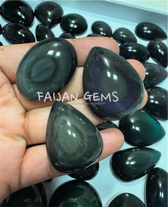 FAIJAN GEMS - Gemas Sueltas de Obsidiana Arcoíris Natural, Cabujón Pulido, Formas Variadas, Todos los Tamaños, Certificado por Terceros, Rajasthan - Product Image 5