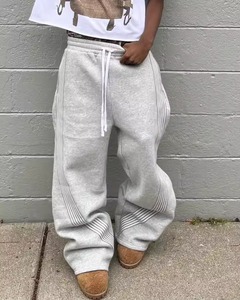 Custom High Quality Blank Cargo Oversized Stacked <b>Overalls</b> for <b>Men</b> Flared Sweatpants Custom Baggy Mid-Weight Breathable - Product Image 1