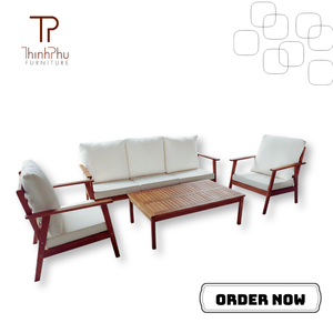 Solid Wood Modern Square Sofa Set Modular Couch Durable & Eco-Friendly for Villas Hotels & Coffee Shops - Product Image 6