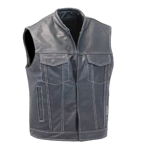 Chaleco de Cuero para Motocicleta de Alta Calidad a Bajo Precio, Logotipo Personalizado, Chaleco de Cuero Ligero para Hombre, Servicio OEM - Product Image 3