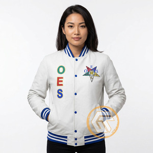 Customized Order Eastern <b>Star</b> Satin Embroidered Quilted Varsity <b>Jacket</b> High Quality Breathable Waterproof Windproof 100% Women's - Product Image 2