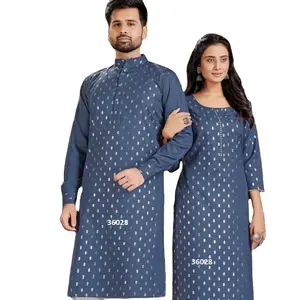 Beste Matching Outfit Voor Paar Kurta En Kurtis Combo Aanbieding Tegen Groothandelsprijs Voor Paar Dragen Bruiloft Of Festival Jurk 2023