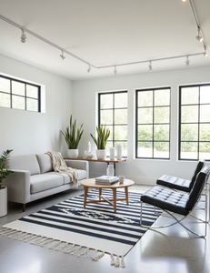 Alfombra de Algodón Tejida a Mano con Diseño Floral, Moderna, Lavable a Máquina, Reversible, Color Negro, para Hogar, Camping, Picnic, Viajes - Product Image 4