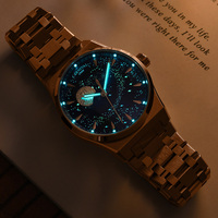 CARNIVAL ODM/OEM Maßgefertigte Luxus Edelstahl Business 24-Stunden Automatische Mechanische Uhr mit Zeigerzifferblatt Seiko Wasserdicht