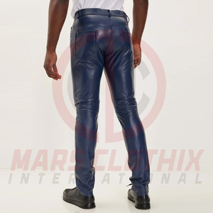 Top Quality Breathable Lightweight Leather Men's Pants Wholesale Design Your Own Logo Men Leather Pants With Side Pockets - Product Image 2