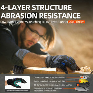 Gants de travail respirants, durables et anti-choc, légers et confortables, pour la sécurité en extérieur, compatibles écran tactile, détection d'aiguilles, pour usage quotidien - Product Image 5