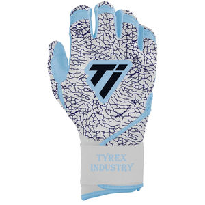 OEM Custom Baseball Batting Gloves White Ice Blue Design Youth Adult Wholesale Supplier - Product Image 3