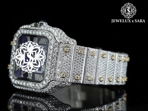 Reloj de Lujo para Hombre con Diamantes de Moissanita Estilo Hip Hop, Diseño Personalizado, Venta al por Mayor para Distribuidores y Minoristas de Joyería - Product Image 5
