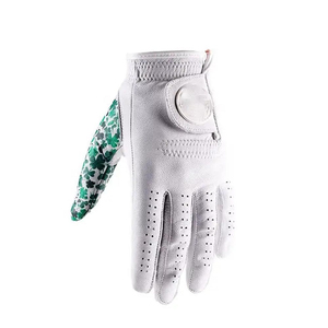 Gants de golf en cuir Cabretta pour hommes, gants de golf avec logo imprimé, cuir véritable antidérapant pour hommes et femmes, main gauche, sport - Product Image 3