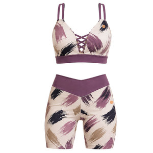 Conjunto Deportivo de Dos Piezas para Mujer, Diseño Acanalado sin Costuras, para Gimnasio, Fitness, Entrenamiento, Ropa Deportiva Elástica - Product Image 4