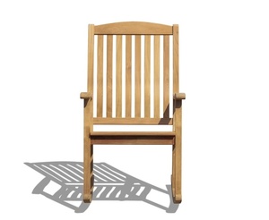 Fauteuil à bascule moderne Yara réglable en teck massif de haute qualité avec coussin en bois naturel pour le mobilier de salon - Product Image 2