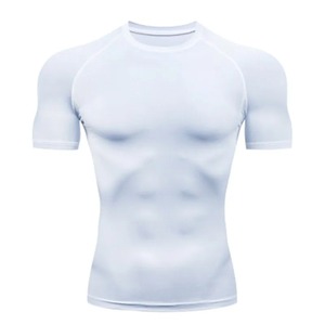 Camiseta Deportiva para Hombre, para Entrenamiento al Aire Libre, Gimnasio, Correr, Camiseta de Compresión, Elástica, Transpirable - Product Image 2