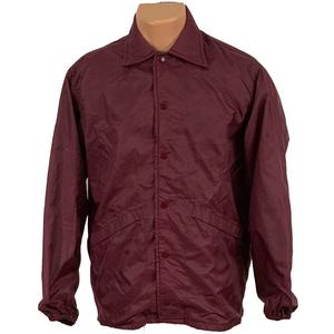 Men's Burgundy Polyester Coach Jacket Turn-<b>Down</b> Collar Casual Long Sleeve Solid Color Autumn Wear American Football Team Trainin - Product Image 1