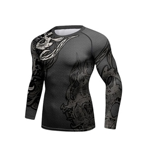 Maillot de compression anti-UV pour homme, respirant, UPF50+, écologique, tissu anti-transpiration à séchage rapide, fournisseur OEM ODM - Product Image 2