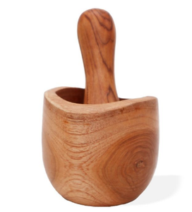 Brown Color Mortar and Pestle Coffee Ginger Crusher <b>Herb</b> Spice Masher Mortar Wooden <b>Grinder</b> for <b>Herbs</b> for Garlic Paste - Product Image 1