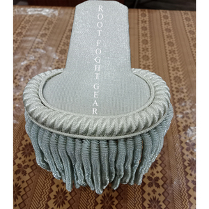 Pareja de Epaulettes de Vestir de Alta Calidad en Poliéster/Algodón Blanco Plateado con Bordado Personalizado para Uniformes Ceremoniales - Product Image 4