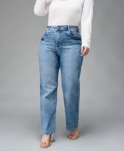 Women's Casual Denim Pants & Trousers-<b>Boot</b> Cut Mid Waist Knee Length Vintage Style Eco-Friendly Washable - Product Image 1