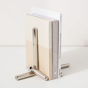Heavy Duty Metal Bookends Non Slip Base Strong Book Holder Organizer For Office Library <b>Study</b> <b>Desk</b> Storage - Product Image 1