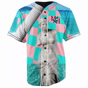 Camiseta de Béisbol Beentrih para Hombre, Negra y Blanca, con Número 23, Impresión Digital, 100% Poliéster, Talla Grande, Corte Regular, Cierre de Botones, para Adultos - Product Image 3