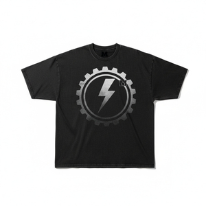T-shirt Oversize Streetwear de Luxe pour Homme, Logo Personnalisé, Coton Lourd, Uni, Épaules Tombantes, Unisexe - Product Image 1