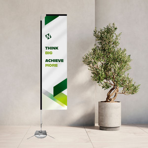 Bandera de Plumas de 8.5 Pies en Alquiler, Bandera Pequeña de Poliéster con Asta de Aluminio, Pancarta Publicitaria para Exteriores, Impresión Digital, Rectangular y Resistente - Product Image 6
