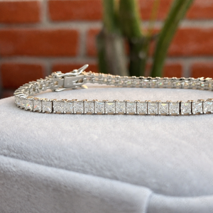 Moissanite Tennis Bracelet Silver White Gold Plated Luxury <b>Iced</b> <b>Out</b> <b>Chain</b> Bracelet High Quality Sparkling Wedding Jewelry Gift - Product Image 2
