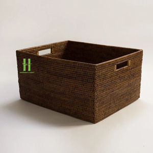 Best Selling High Quality Handmade Rattan Wicker Modern Design <b>Storage</b> Basket For Laundry Bedroom Rattan 2026 From Vietnam - Product Image 1