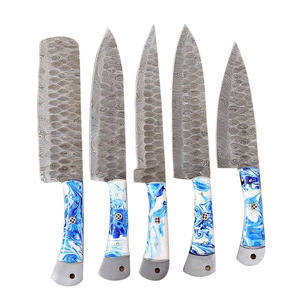 Conçu pour la préparation alimentaire professionnelle, ensemble de couteaux de chef en acier Damas faits à la main pour la cuisine, couverts de cuisine haute performance - Product Image 1