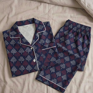 ชุดนอนผ้าฝ้ายพิมพ์ลายด้วยมือแบบดั้งเดิมสำหรับผู้หญิง เสื้อผ้าสำหรับกลางคืนงานฝีมือส่งออกจากอินเดีย - Product Image 2