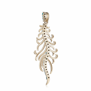 <b>Solid</b> 14k Yellow <b>Gold</b> <b>Pendant</b> Natural Turquoise Gemstone <b>Gold</b> Jewelry Wholesale New Design Handmade <b>Pendant</b> - Product Image 2