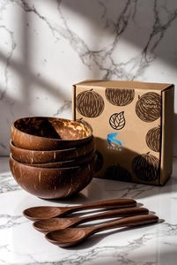 Kitchen <b>Decor</b> Bulk Wholesale Natural Coconut Shell Bowls Handcrafted Artisan OEM Sustainable <b>Tropical</b> Serving Tableware Set - Product Image 6
