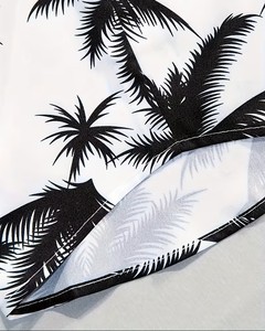 เสื้อเชิ้ตฮาวายชาย แขนสั้น ปกคอพับ ลายต้นปาล์ม ระบายอากาศได้ดี เหมาะสำหรับวันหยุดฤดูร้อน - Product Image 4