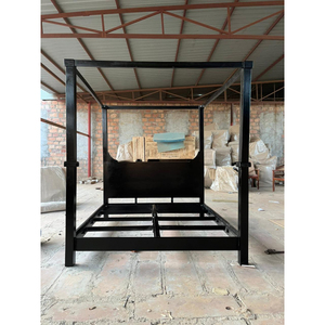 luxury solid acacia wood king size <b>poster</b> bed <b>frame</b> modern bedroom furniture four <b>poster</b> bed for hotel and home - Product Image 2