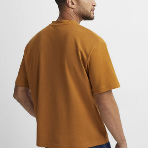 High Quality Men's Short Sleeve Boxy T-Shirt 100% Cotton Casual Solid Eco-Friendly Breathable Street Wear Oversized High Street - Product Image 4