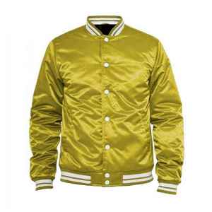 New Customized Logo Printed Outerwear <b>Bomber</b> <b>Jacket</b> For <b>Men</b> Street Wear Satin Button Waterproof <b>Varsity</b> College Baseball <b>Jacket</b> - Product Image 5